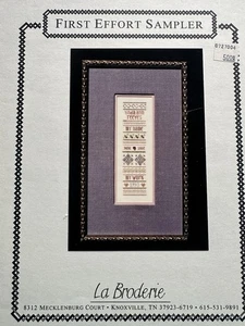 La Broderie First Effort Sampler Cross Stitch Chart only Sampler Rare - Picture 1 of 4