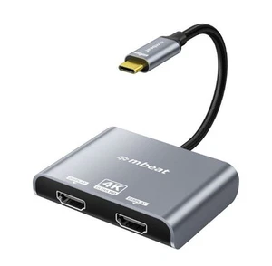 mbeat Tough Link USB-C to Dual 4K/60Hz HDMI MST Adapter 4K (3840x2160) @ 60Hz, 4 - Picture 1 of 1
