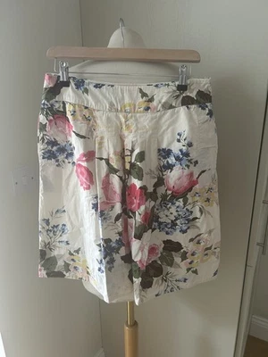 Joules Mariston Crème Floral Print Skirt Size Uk 10 - Image 1 of 3
