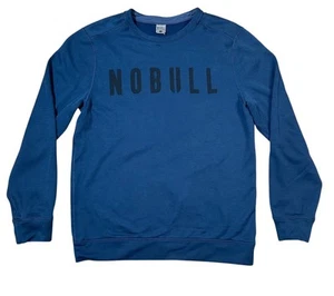 NOBULL Men’s Size Small Navy Blue Sweatshirt Crew Neck Logo Workout Gym - Picture 1 of 5