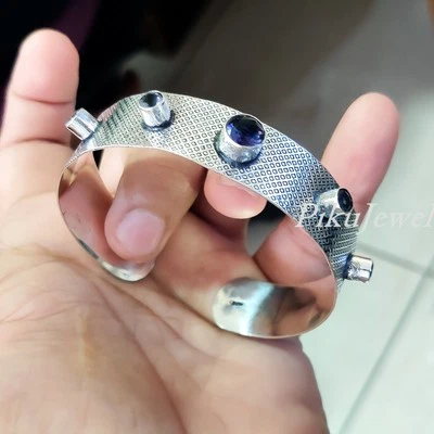 Bracciale in argento sterling 925 con pietre preziose multitaglio ametista... - Immagine 1 di 4