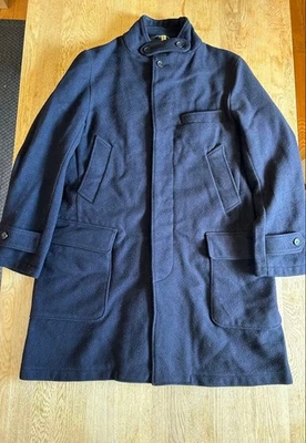 Engineered Garments Chester Wool Melton Long Navy Coat Size L #EK ZFA - Image 1 of 4