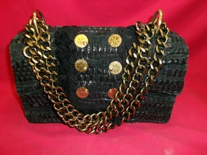 Bolso Bandolera Kooreloo Cadena Negro Dorado Botón Cartera con Bolsa de Almacenamiento de Polvo - Imagen 1 de 7