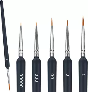 Feine Detail Pinsel Set, 6 STK Modellbau Pinsel, Künstlerpinsel Malen nach Zahle - Bild 1 von 7