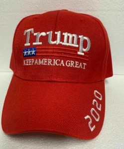 PRESIDENT DONALD TRUMP 2020 EMBROIDERED RED KEEP AMERICA GREAT HAT CAP NEW - Picture 1 of 1