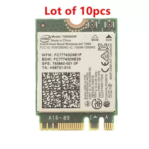 Lote de 10 Intel Doble Banda Inalámbrico-AC 867M 7265NGW Wi-Fi + Tarjeta Bluetooth 4.2 - Imagen 1 de 3