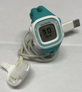 Garmin Forerunner 15 GPS Fitness Running Watch White & Teal With Charging Cable - Picture 1 of 9