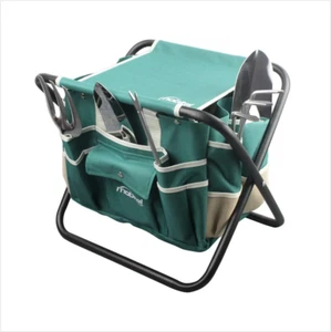 Set di attrezzi da giardino - kit di attrezzi regalo per giardinaggio resistente incluso sgabello pieghevole con - Foto 1 di 7