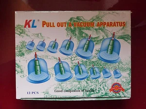 12 HIGH QUALITY CUPS & PUMP VACUUM CUPPING DRY& WET ACUPUNCTURE THERAPY (HIJAMA) - Picture 1 of 2