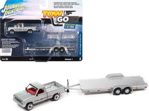 1/64 1983 FORD RANGER W/OPEN TRAILER METALLIC SILVER JLBT017 B - Image 1 of 1