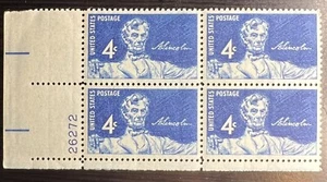4 Cent Stamp. SCOTT # 1116 ABRAHAM LINCOLN. BLOCK of 4, Lower Left. 1959.  MNH - Picture 1 of 4