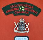 Canadian Saskatchewan Dragoons Armoured SASD WWII KC Cap Badge & Shoulder Patch