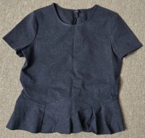 Blusa Top J Crew Mujer Ponte Tejida Peplum Talla M Gris Manga Corta EXCELENTE ESTADO. - Imagen 1 de 16