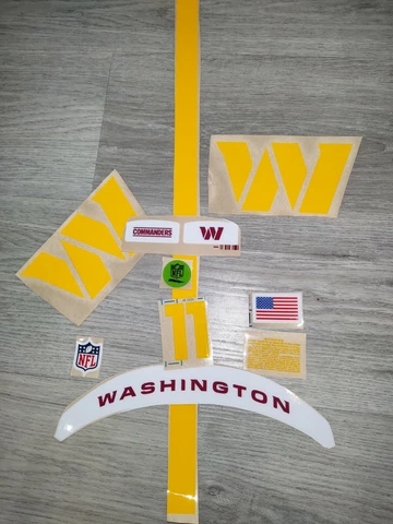 3M Washington Commanders football helmet 20 mil vinyl decals speed Cover
