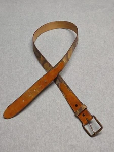 Men's Leather & Cotton belt Size 44 Brown Camouflage  - Picture 1 of 8