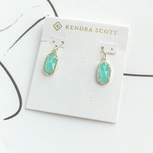 Kendra Scott - Lee Gold Drop Earrings Chalcedony mint Glass