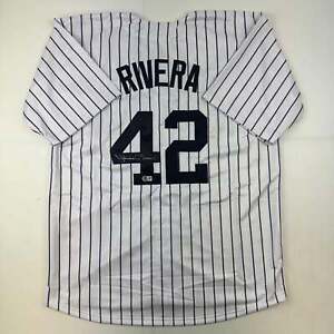 Autographed/Signed Mariano Rivera New York Pinstripe Baseball Jersey BAS Holo