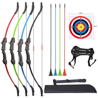 Archery Kids Gift  Youth Recurve Bow & Sucker Arrows Target Papers Set Practice - Image 1 of 4