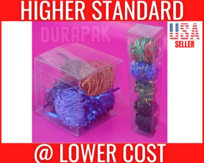 50 PCS 4x4x9" Clear Plastic PVC Boxes Wedding Party Favor Glass Packing Display - Image 1 of 4