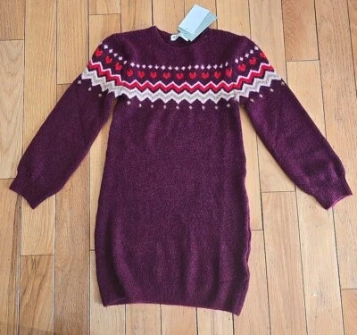 NWT Girls H&M Burgandy Sweater Dress Sz 8-10Y - Image 1 of 2