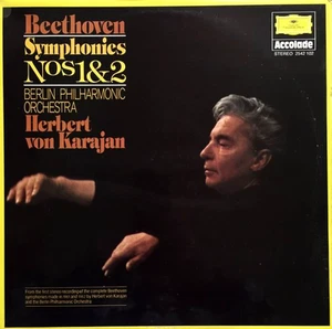 BEETHOVEN - Symphonies Nos. 1 & 2 (Berlin Philharmonic/von Karajan) (LP) (EX/VG) - Picture 1 of 1