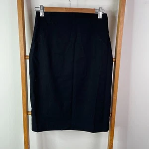 Cue Pencil Skirt Womens 10 Black European Fabric Stretch Knee Length Lined - Picture 1 of 9