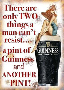 Retro Vintage Wall Metal Sign Tin Plaque Pub Shed Bar Man Cave Guinness - Picture 1 of 3