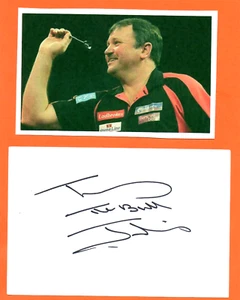 DARDOS - TERRY JENKINS - página de álbum firmada + imagen - en muy buena condición - Imagen 1 de 1