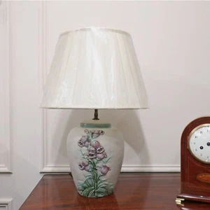 Antique Art Deco Lamp Denby Ware Pottery with Flowers Rewired - Picture 1 of 10