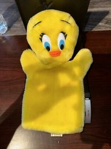 VINTAGE Mighty Star WB Looney Tunes TWEETY BIRD HAND PUPPET 11" Plush Toy 1990 - Picture 1 of 3