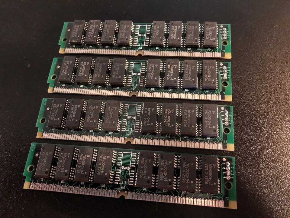 4x 4MB 72-Pin 60ns EDO SIMM Memory 16MB Non-Parity Apple Mac PC Unix 1Mx32 - Image 1 of 3