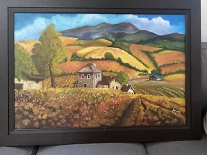 ölgemälde original 36 x 24 Weinberg im Herbst - Bild 1 von 6