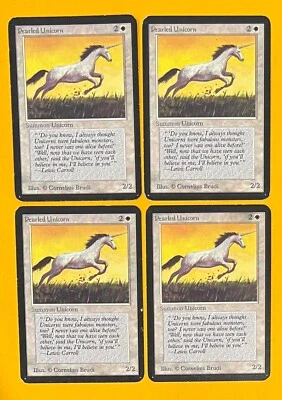 MTG  PEARLED UNICORN (x4) Alpha (OldManMTG 008-406) - Image 1 of 3