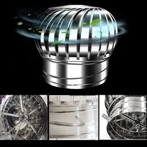 Ventilation Chimney Cowl,Waterproof Turbine Ventilator Coverrotating - Picture 1 of 9