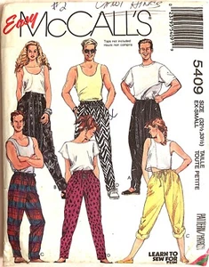 MCCALLS SEWING PATTERN #5409 MISSES,MENS,TEENS PANTS CUT COMPLETE  - Picture 1 of 2