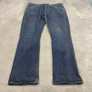 VTG Levis Red Collection Boot Cut Jeans Mens 38x32 Blue Dark Washed Distressed - Picture 1 of 20