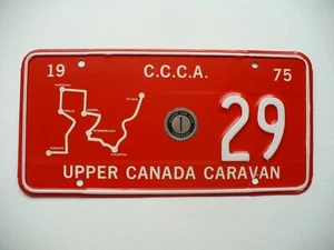 1975 UPPER CANADA CARAVAN CAR AUTOMOBILE LICENSE PLATE SUPERB CONDITION - Picture 1 of 1
