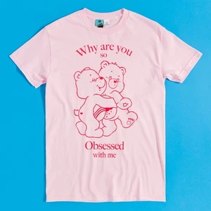 Official Care Bears Obsessed Pink T-Shirt : S,M,L - Picture 1 of 3