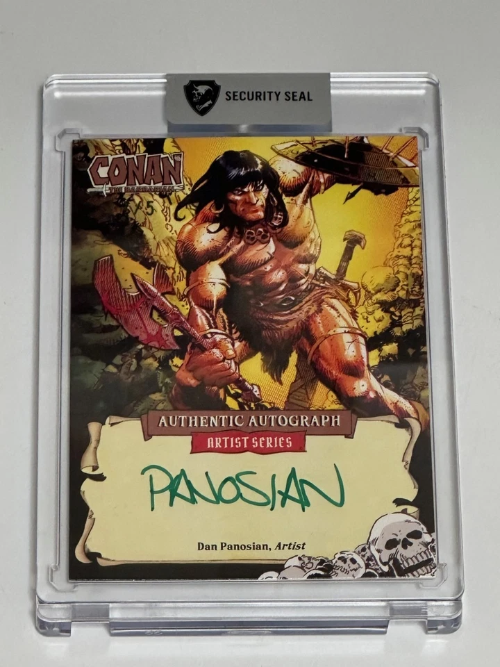 2025 SDCC Cryptozoic Conan the Barbarian Dan Panosian Green Ink Auto Card - 1/5 - Image 1 of 1
