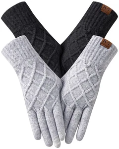 REACH STAR 2 Paar Winterhandschuhe für Damen, Touchscreen Thermostrickfutter ... - Bild 1 von 7