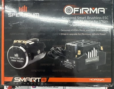 NEW: Spektrum Firma Smart 130A Sensored Brushless 2-4S ESC w/ 4500kv 1/10 Motor - Image 1 of 2