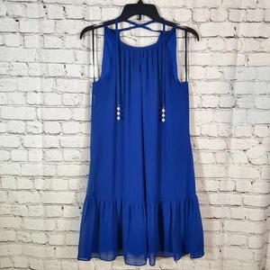 Roz & Ali ~ Damengröße S ~ royalblau ausgestellt Perlen Bindeband Brustkleid komplett gefüttert - Bild 1 von 15