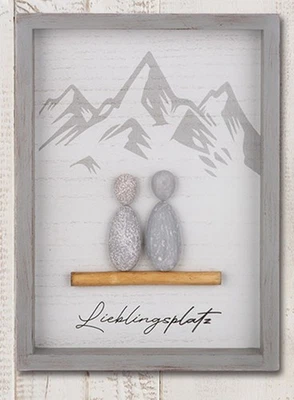 Gilde Steinbild Spruch Lieblingsplatz handmade 3D Holzrahmen 51825 - Bild 1 von 2