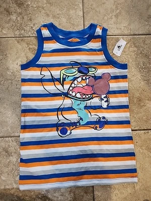Camiseta sin mangas a rayas con barra de helados de los parques de Disney juvenil mediana nueva con etiquetas camisa azul Foto 1 de 4
