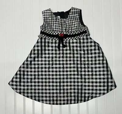 Vestido Bonnie Jean Niñas Talla 3T Blanco y Negro Elegante Vestido de Vacaciones  Foto 1 de 3