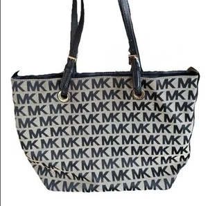 MK Michael Kors Shoulder Bag Tan Black Gold Tone Hardware - Picture 1 of 3