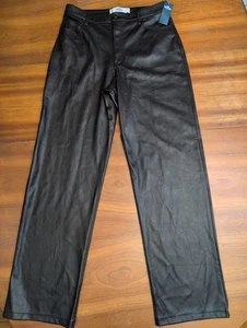 Hollister schwarze Kunstleder Ultra High-Rise Hose 13L Softshell Taschen City - Bild 1 von 18