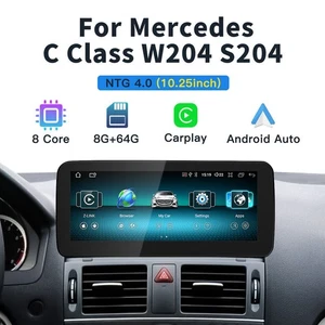 10.25" Car GPS Stereo Radio Carplay Screen For Mercedes Benz C Class W204 08-10 - Picture 1 of 12