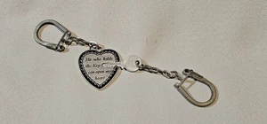 Set Of 2 Vintage "KEY TO MY HEART" Novelty Keychains Heart & Key Silver-Tone - Picture 1 of 5