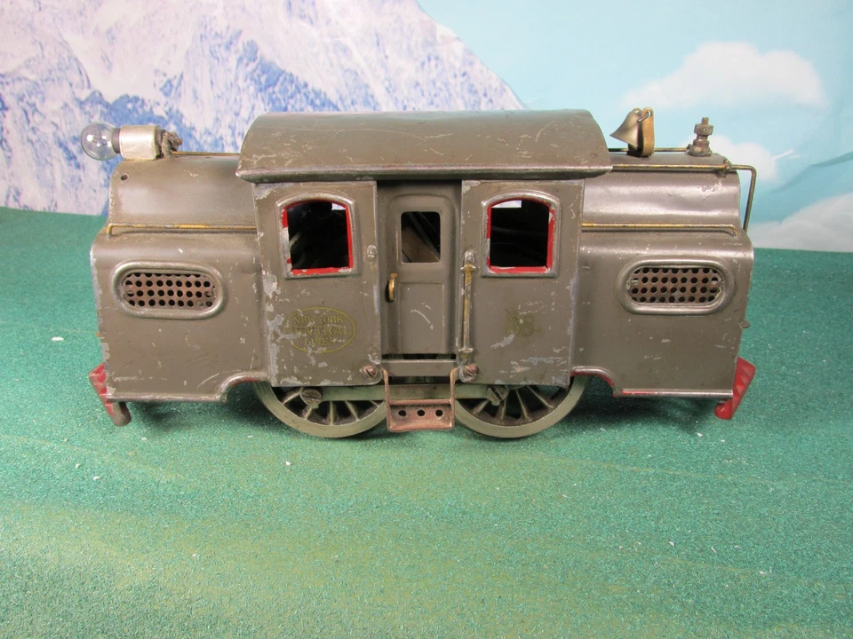 Lionel Prewar ORIGINAL 38 Gray Locomotive with Side Rods 1913-24 (works) - Image 1 of 4